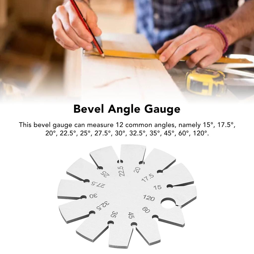 ZK30 Bevel Angle Gauge Stainless Steel Oblique Edges Protractor for Knife Blade Measuring 15‑120 Degree