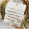 Rose Gold Earrings 30 Pairs Fashion Accessory Set Daily Eye
