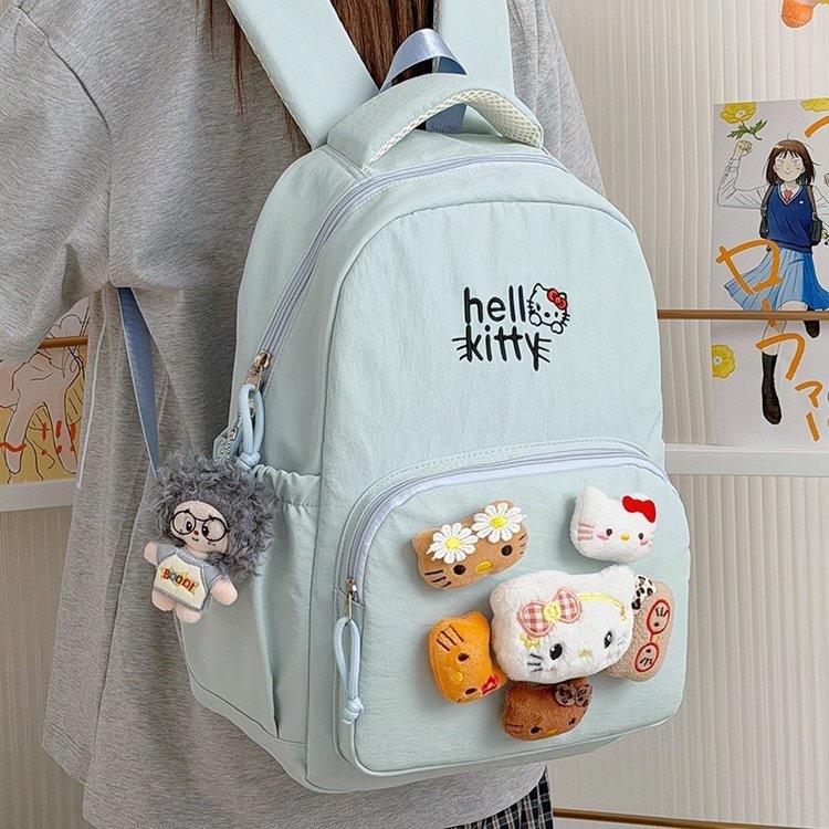 Schoolbag Korean version ins cartoon Hello Kitty backpack female niche design cute student schoolbag large capacity versatile backpack