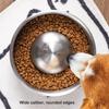 304 Metal Material Dog Bowl Large Capacity Double Layer Pet Feeding Bowl Round Shape Anti-Slip Bottom Metal Bowl Home Pet Use