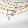YF8258 Fashionable Design 18K Gold Plated Waterproof Stainless Steel Square Oval Heart Shape 4A Zircon Choker Collar Necklace