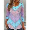 Fashionable Loose Casual Versatile Top Colorful Long Sleeved Round Neck Women's T-shirts