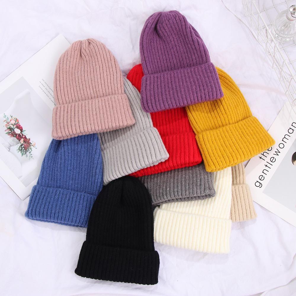 New Fashion Casual Hat Soft Hedging Cap Slouchy Bonnet Ski Hat Wool Knit Beanies