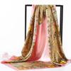 Spring/Summer New Women'S Silk Scarf 90 * 90cm Simulated Silk Twill Square Scarf Fashion Printed Large Square Scarf Professional Scarf