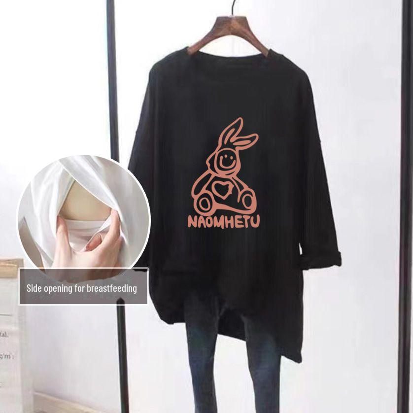 Maternity Long Sleeve Loose T-Shirts for Breastfeeding - Spring & Autumn Fashion