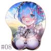 R_Rem R_Re:Zero OPPAI Mouse Pad Wrist Rest Stereo Mousepad Sexy Anime Ram Silicone Wrist Rest BULK Gaming Pad Office Mouse Mat