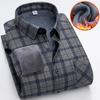 Осенне-зимняя клетчатая и флисовая плотная рубашка для мужчин с длинным рукавом, теплая повседневная рубашка для молодых мужчин, двухсторонняя флисовая рубашка