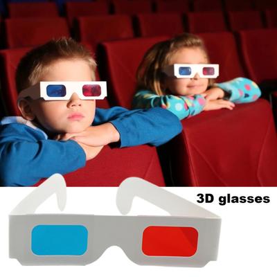10/50/100 пар 3D-очков Анаглифные изображения Складная конструкция Красные/синие фильтры Бумажные очки