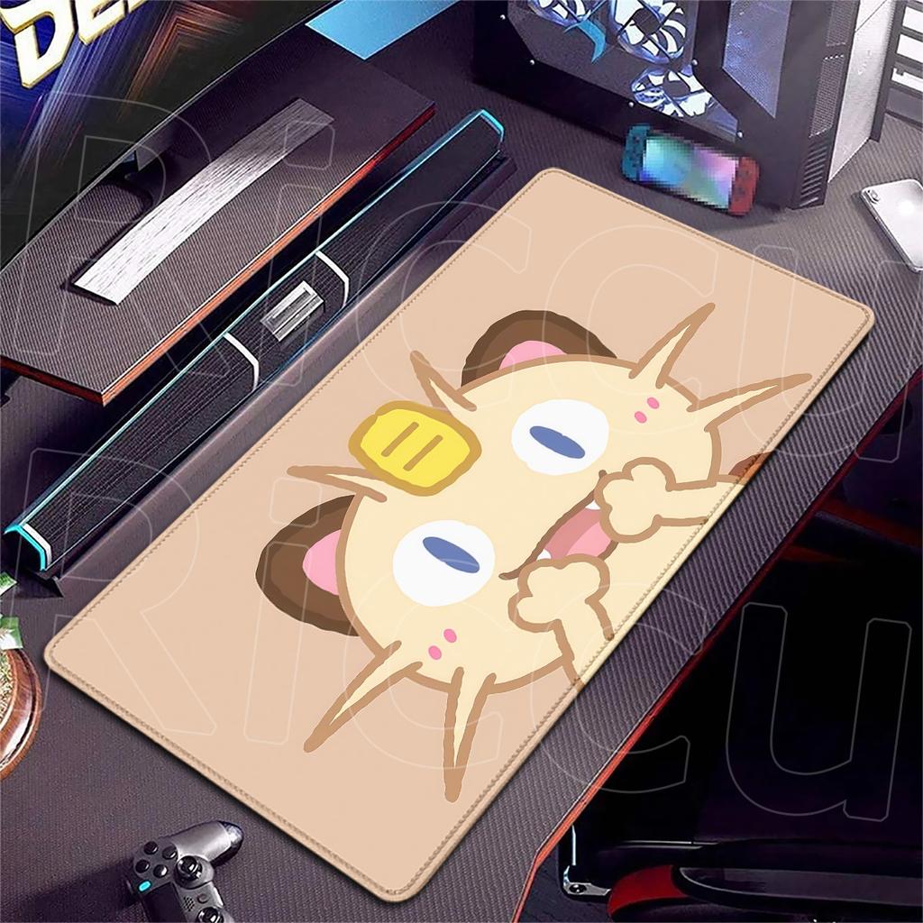 900x400mm Computer Gaming Mouse Pads PC Rubber Accessories Washable Anime Meowth Large Keyboard Mats Pokemon Locking Edge Carpet