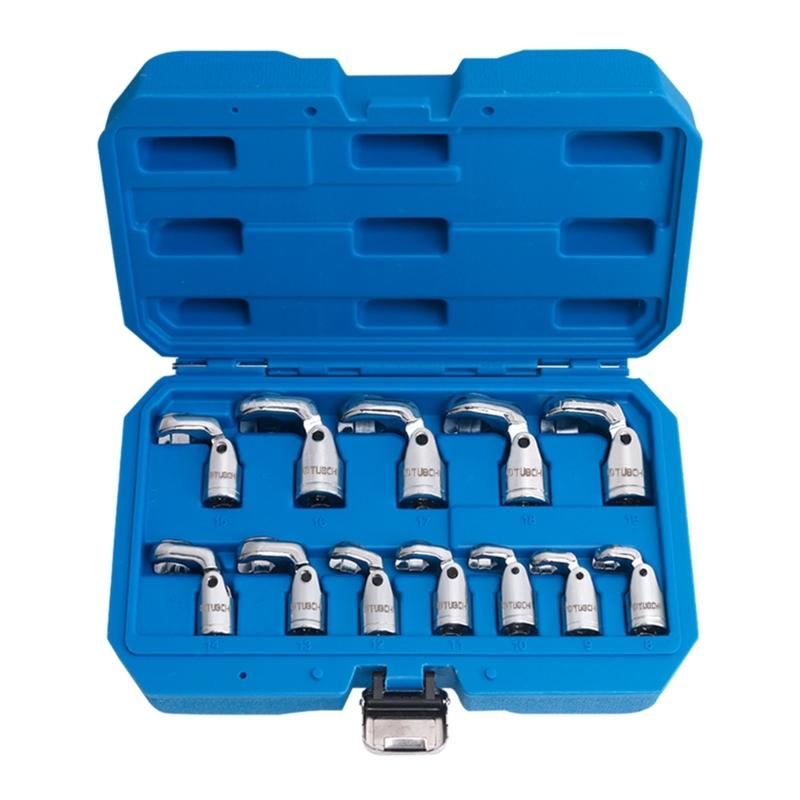 Набор гаечных ключей с гибкой головкой для фитингов, прецизионно обработанные губки, подходит для надежного захвата, инструмент для ремонта тормозной трубки автомобиля