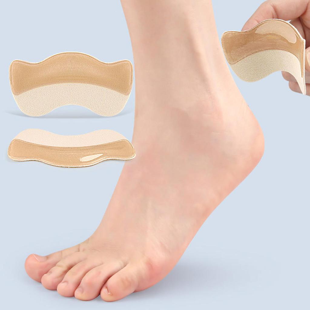 4 пары подкладок для пятки в форме полумесяца, мягкие эластичные самоклеящиеся накладки для пятки для туфель на высоком каблуке, из ПУ кожи, абрикосового цвета