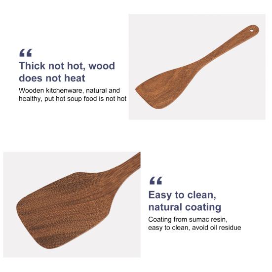 1/2 шт. Деревянные квадратные и диагональные лопатки для приготовления и помешивания, термостойкие кухонные инструменты для смешивания, гриля, подвесного хранения