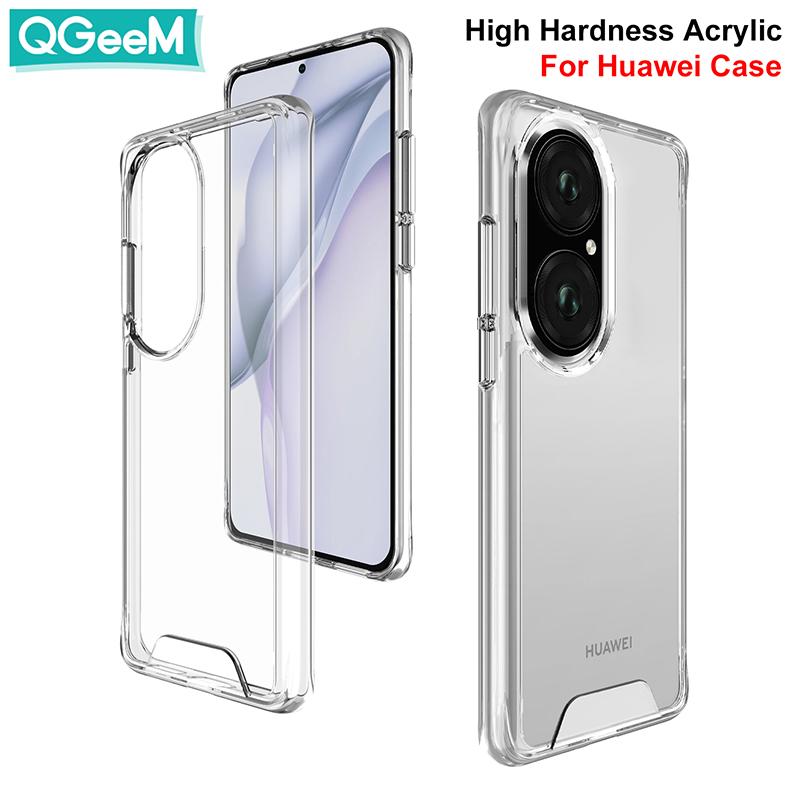 Для Huawei P20 P30 P40 P50 Pro Lite Mate 40 pro Y9 Prime Space прозрачный чехол-бампер высокой твердости акриловый прозрачный чехол для телефона