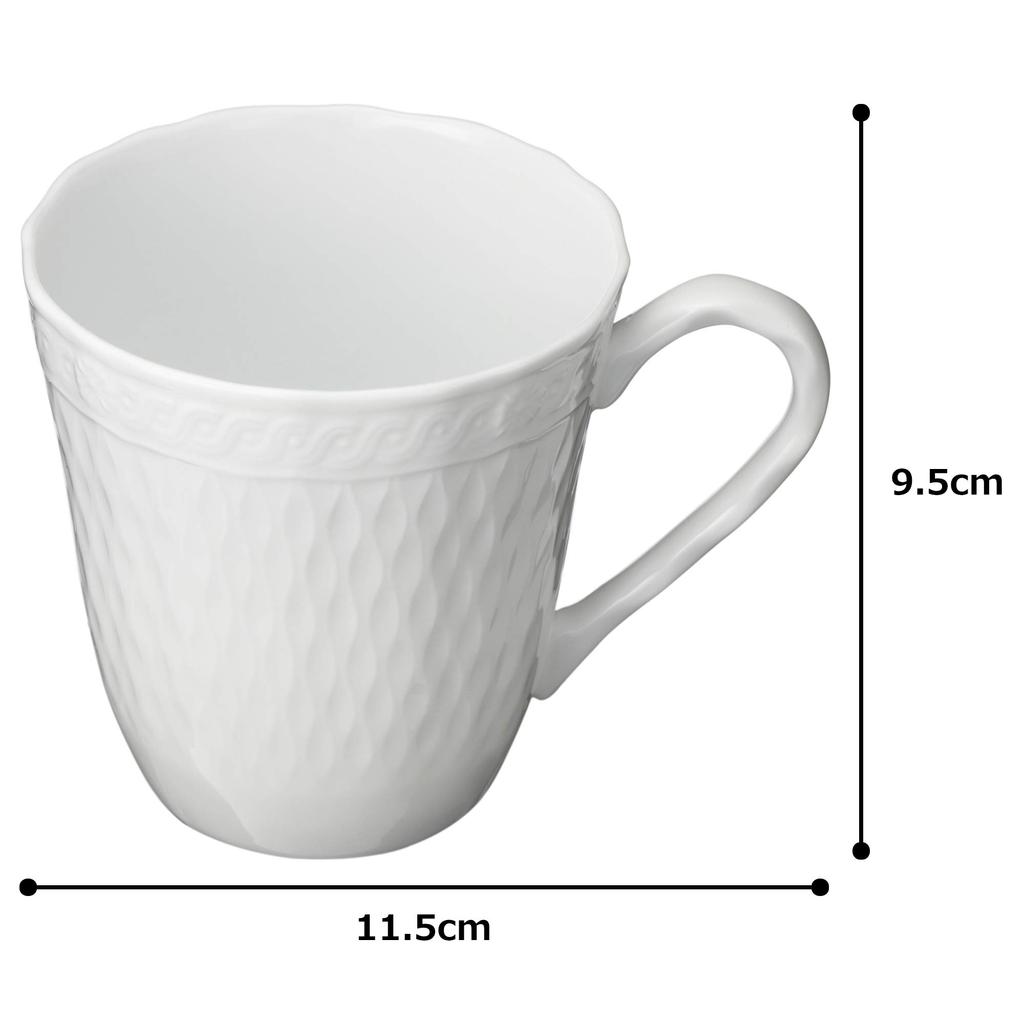 Кружка Noritake Noritake 300 куб. см Cher Blanc, подходит для использования в микроволновой печи, можно мыть в посудомоечной машине, 2 шт., тонкий фарфор (Парный набор) (Премиум Белый) Р94855/1655