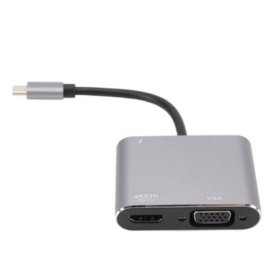 Адаптер мультимедийного интерфейса Type C - VGA USB3.0 PD HD Plug and Play, быстрая зарядка, преобразование видео 4K