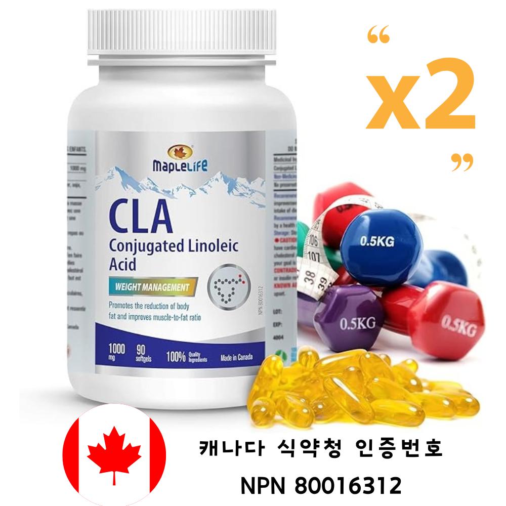 MapleLife Nutrition CLA Promotes Body Fat Reduction, Improves Muscle-to-Fat Ratio, Antioxidant, Conjugated Linoleic | 90 Tablets 2 pcs