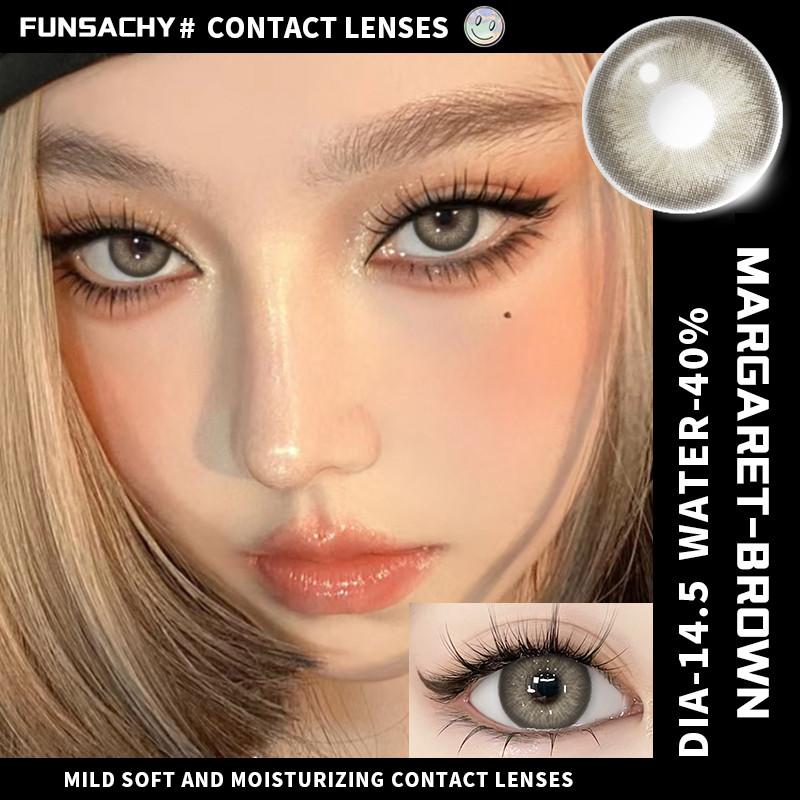 FUNSACHY Новые модные контактные линзы 14,2 мм Цветные контактные линзы для глаз Синие натуральные линзы Серые зрачки Макияж для глаз Косметика Ежегодно