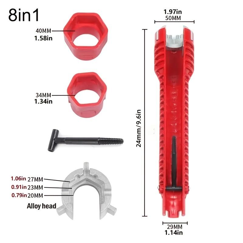New 8 In 1 Multi Purpose Faucet and Sink Installer Wrench, Anti-Slip Handle Double Head Wrench,Kitchen Water Pipe Repair