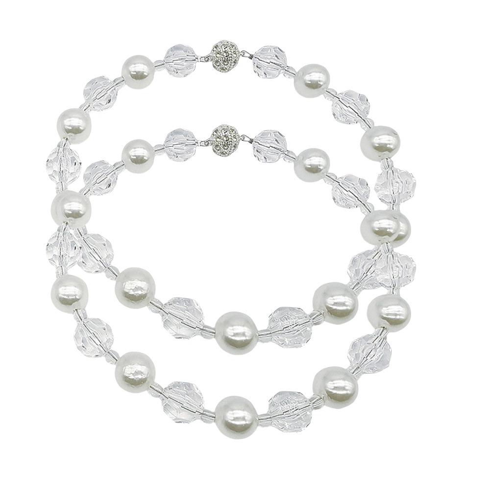 2pcs Stretch Elastic Curtain Buckle Straps Pearl Rhinestone Curtain Rope  for Bedroom Living Room