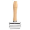Leather Press Edge Roller DIY Leather Craft Wooden Handle Edge Rolling Tool SilverM 60mm 2.36in