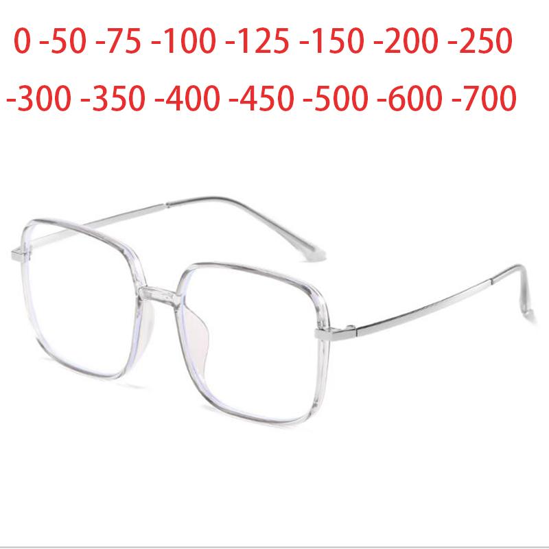 0 -1.0 -1.5 -2.0 -2.5 -3.0 -4.0 -5.0 -6.0 -7 Radiation Protection Square Eyewear Women Metal Legs Spectacles Men Optical Glasses