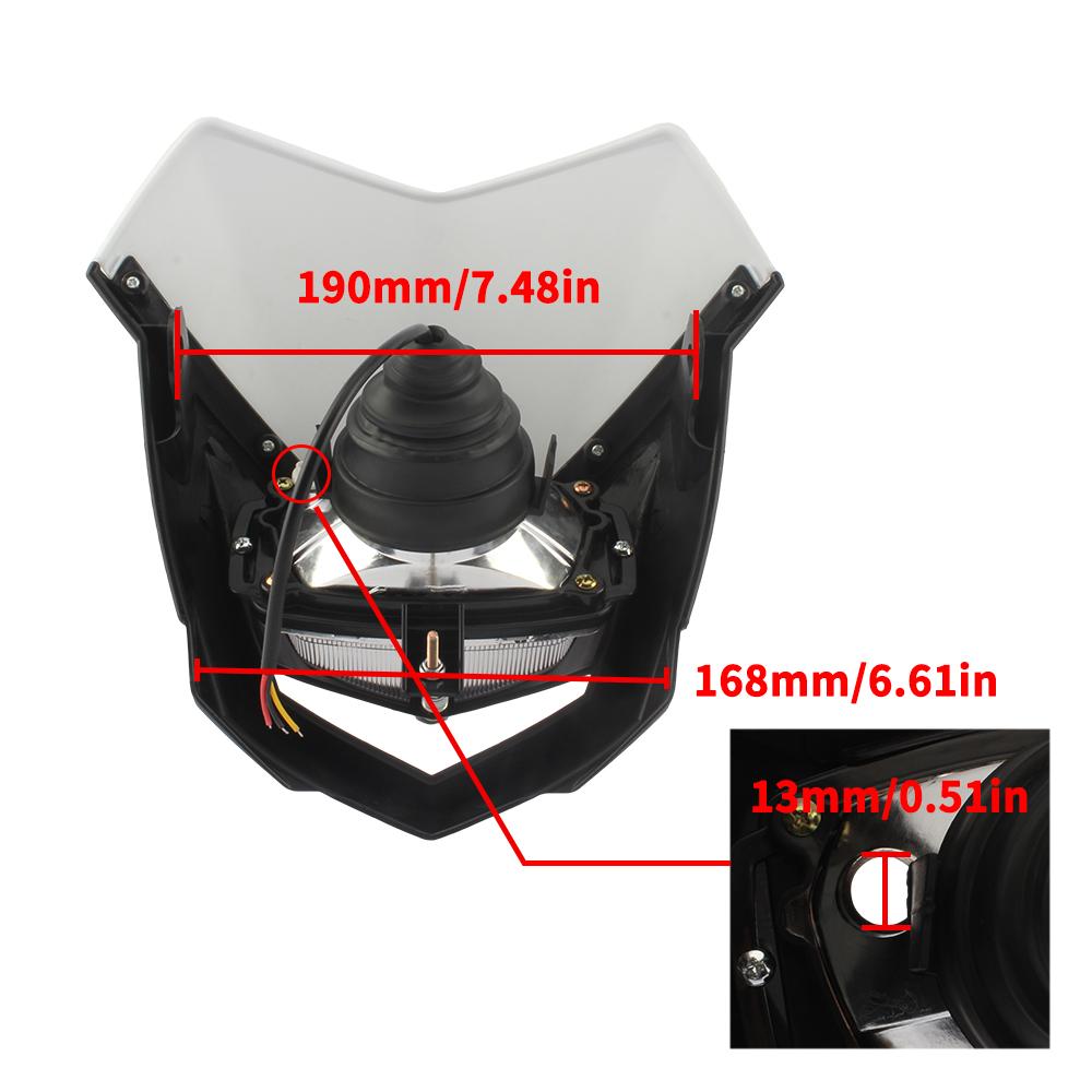 Мотоциклетная фара для Honda Kawasaki Yamaha Аксессуары для мотокросса Универсальная передняя фара Грязевой велосипед Эндуро Светодиодная фара