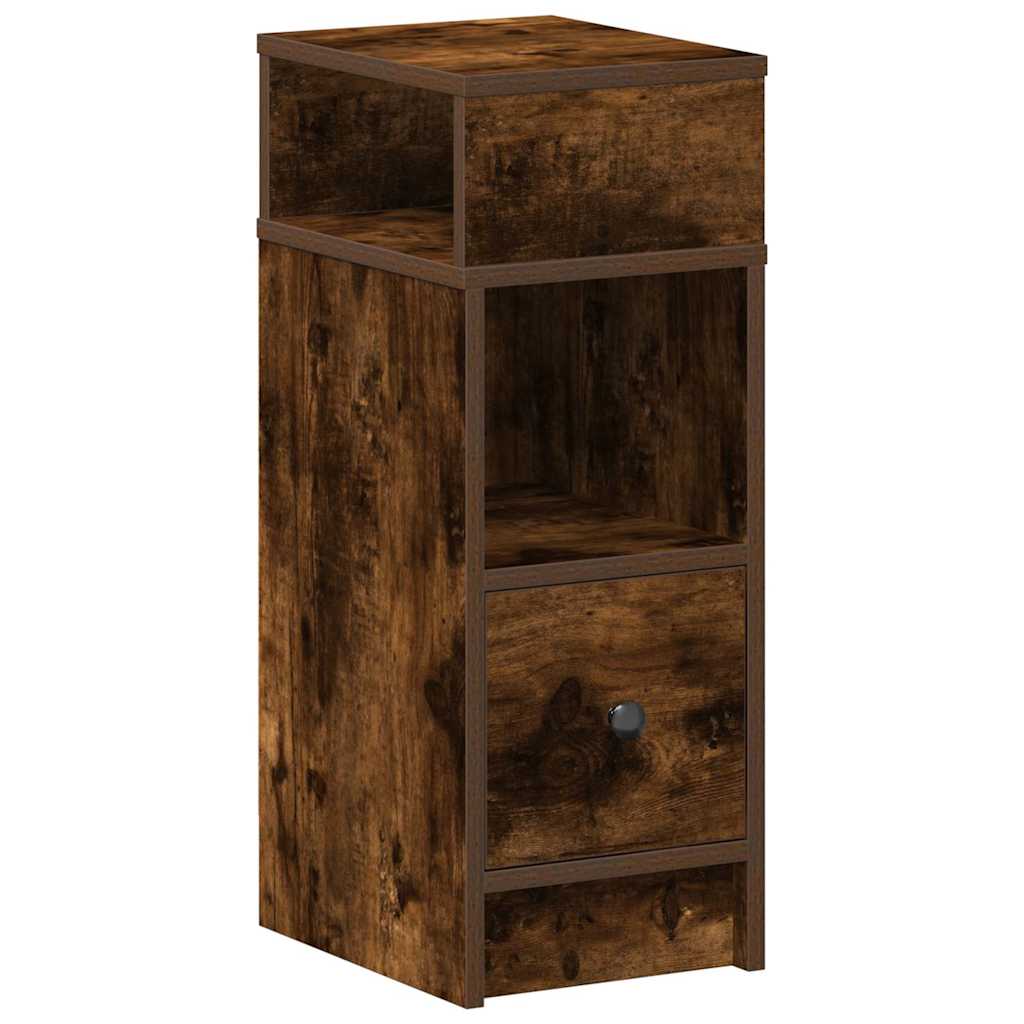 Nightstand with Drawer Smoked Oak 25 x 31 x 66 cm