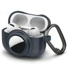Spigen Airpods Pro Case AirTag Attached Charging Case Cover with Carabiner Shockproof Wireless Charging Compatible Double Structure Tag Armor Duo