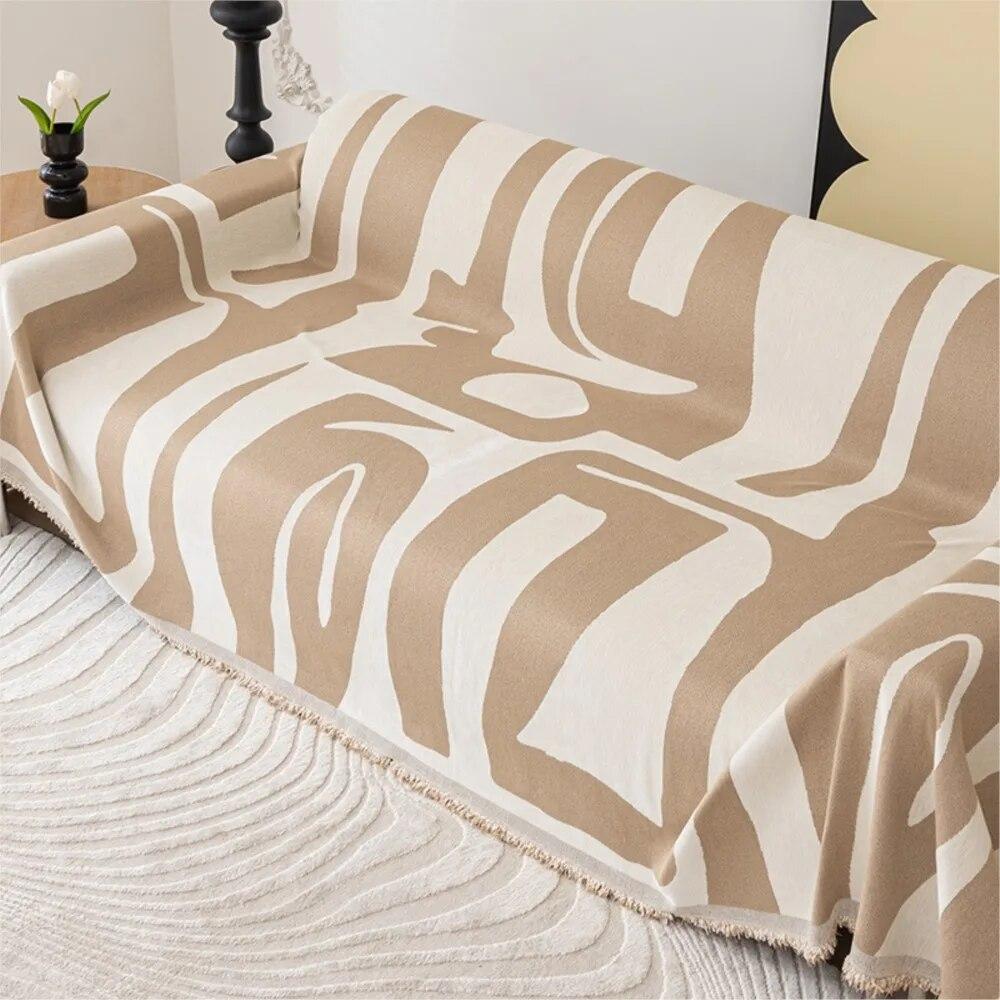 Black and White Chenille Sofa Cover for Living Room Towel Blanket Couch Cover Universal Anti-cat Scratch Sofa Slipcover