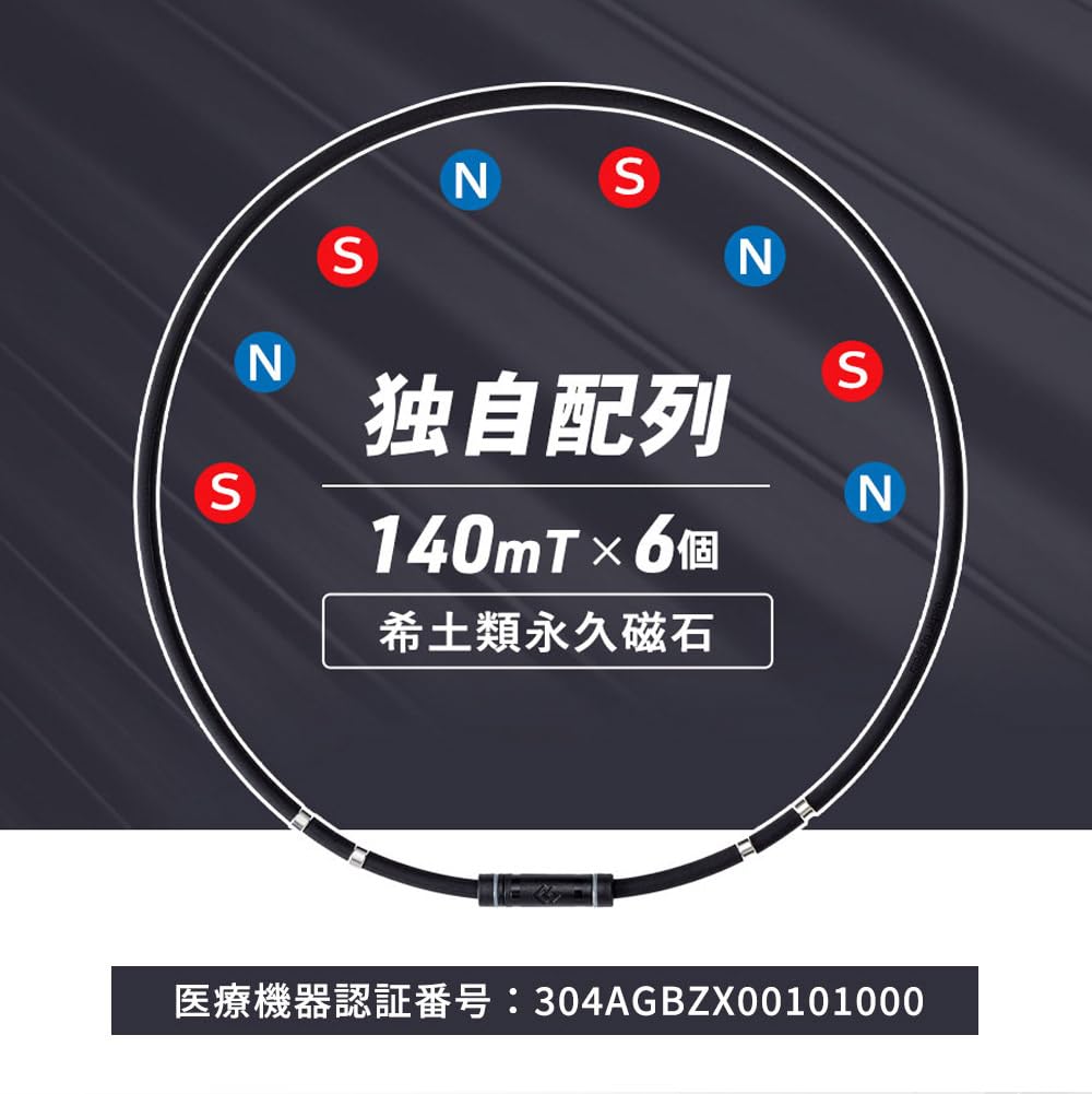 Colantotte Magnetic Necklace Wacle Neck Raku Limited Edition Gift Set X M (Black Gold, (47cm))