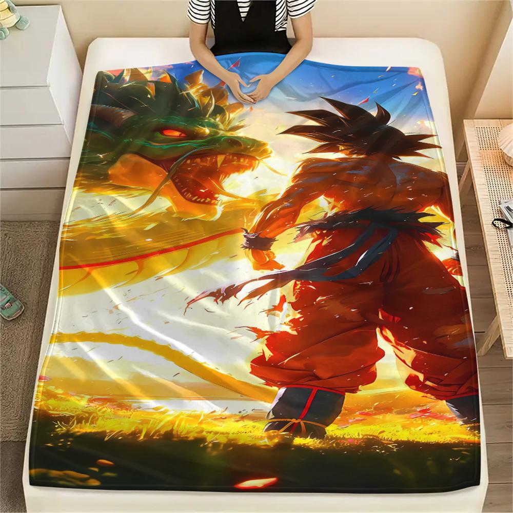 Dragon Ball Print Flannel Blanket,High quality Comfortable for All Seasons,Home Decor,Warmth and Comfort,Perfect for Christmas Gifts