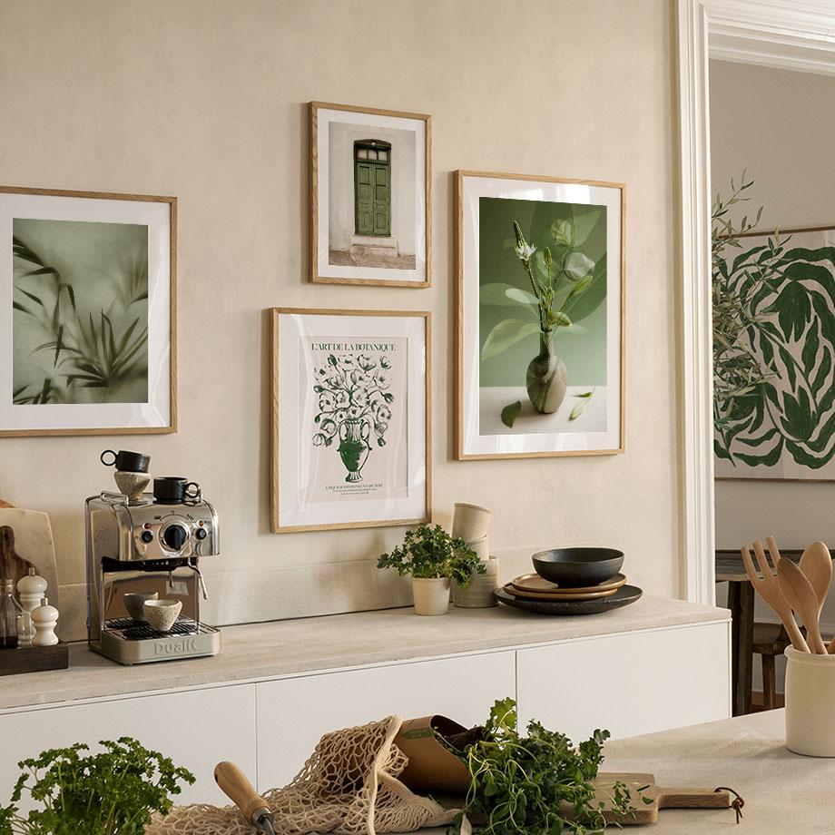 Богемия Море Автомобильная Ваза Листья Растения Абстрактный Пейзаж Постер И Принты Настенное Искусство Холст Живопись Картины Для Декора Гостиной