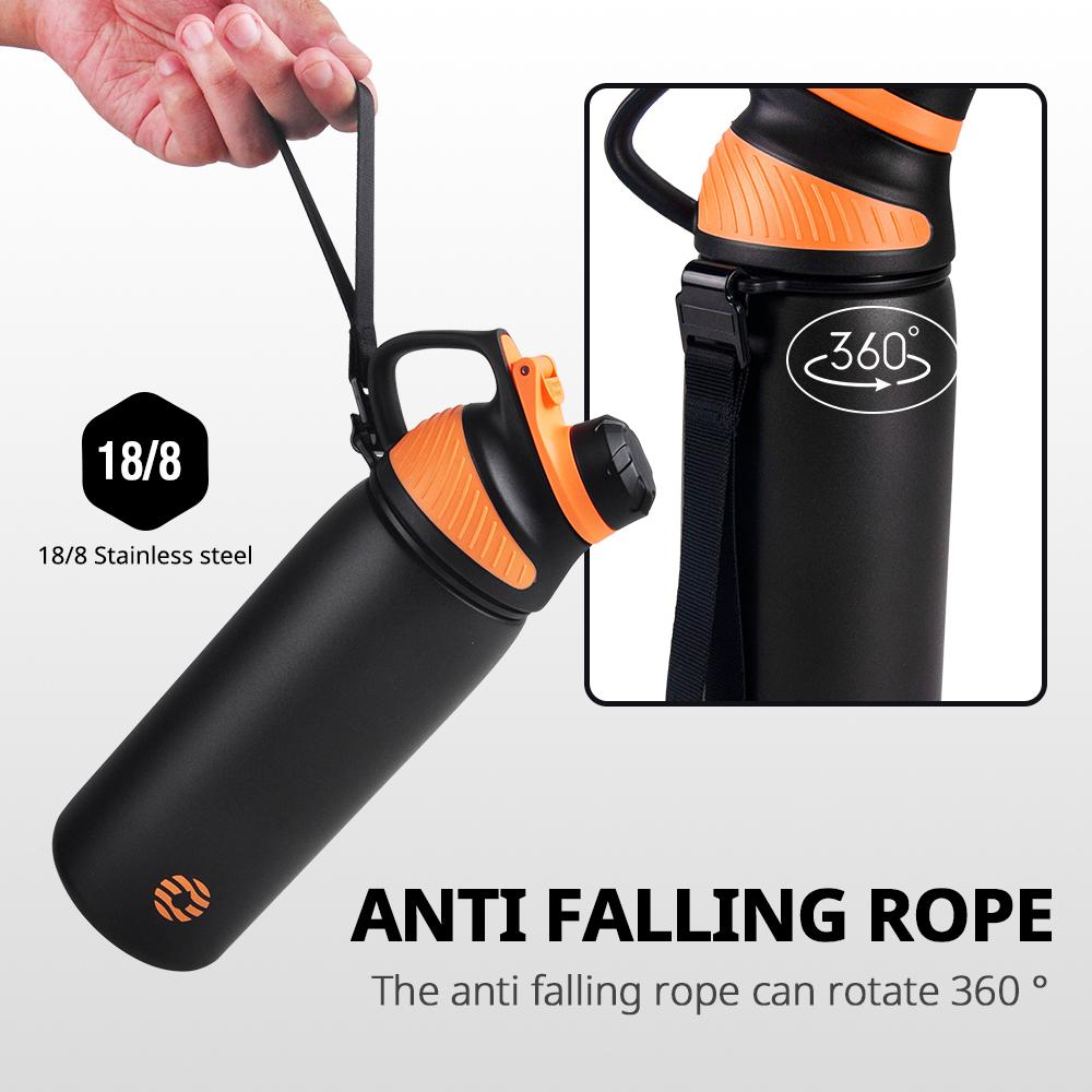 Fjbottle Термобутылка С Магнитной Крышкой Для Активного Отдыха и Спорта Из Нержавеющей Стали Бутылка Для Воды Сохраняет Холод Изолированная Термос 1000 мл
