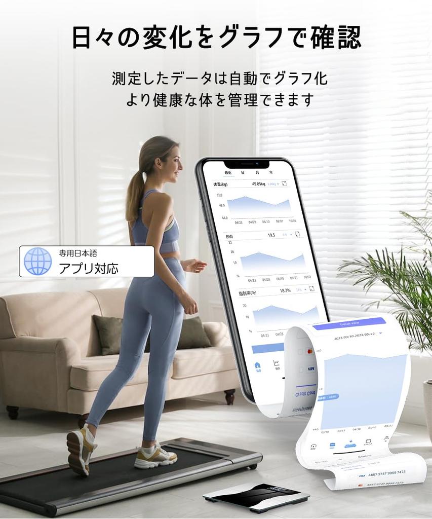 Весы для измерения веса с Bluetooth, жировые отложения, состав тела, смартфон, высокое здоровье, жировые отложения, мышцы, вода, ИМТ, стройное тело, японская инструкция, батарейки в комплекте