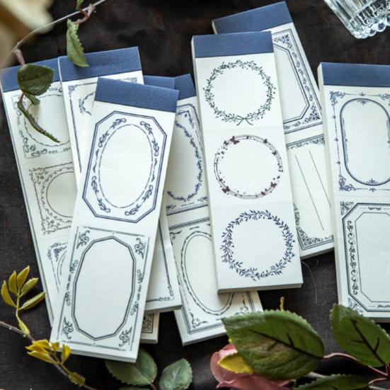 Memo Pad Vintage Style DIY Floral Printing Classic Label Material Literature Journal Pad Office Supplies