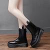 Модные классические черные ботинки на платформе, женские высококачественные повседневные кожаные ботинки, женские модные высокие зимние ботинки на молнии для женщин botas mujer