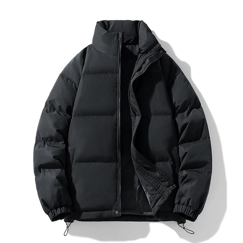 Однотонная одежда из хлопка с пухом, со стойкой, мужская и женская, новая зимняя, утолщенная, теплая, трендовая, повседневная, парная, одежда-пуховик