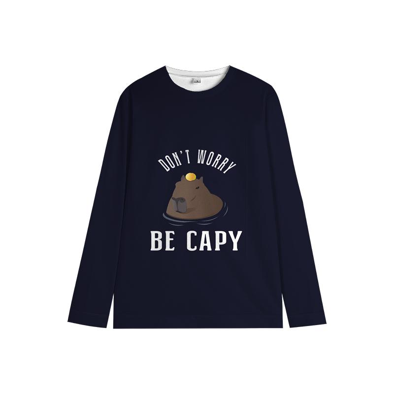 Детская толстовка с круглым вырезом Capybara My Spirit Animal с мягким мультяшным принтом, удобная повседневная одежда унисекс для мальчиков и девочек