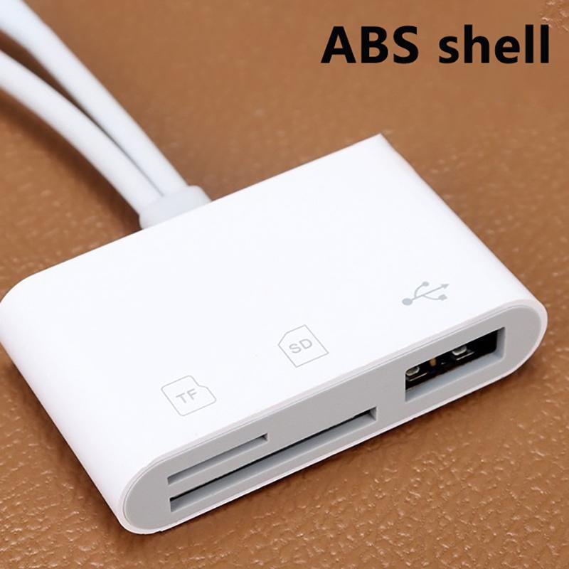 2 в 1 OTG кард-ридер Type C Lightning для SD-TF карты памяти с USB-портом для зарядки для Macbook, ПК, ноутбука, iPhone, кард-ридер