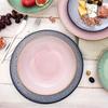 Talerz Obiadowy Duży Płytki Płaski na Obiad Ceramiczny Fioletowy 27 cm