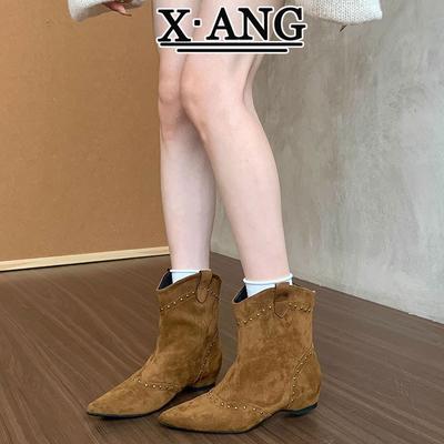 Детские короткие ботинки Мартин из коровьей кожи на платформе, коричневые, осенне-зимние, новые, эластичные, тонкие, средней высоты