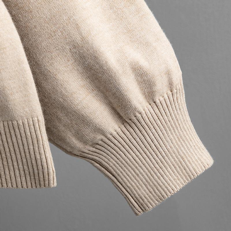 Осенне-зимний женский вязаный свитер, комплект с воротником-поло, свободный модный повседневный топ с длинными рукавами, длинные брюки, комплект из двух предметов