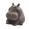Фигурка бегемота из фиолетовой глины, керамическая скульптура чайного питомца, статуэтка бегемота, настольное украшение для чайного набора, аксессуары для дома, чай