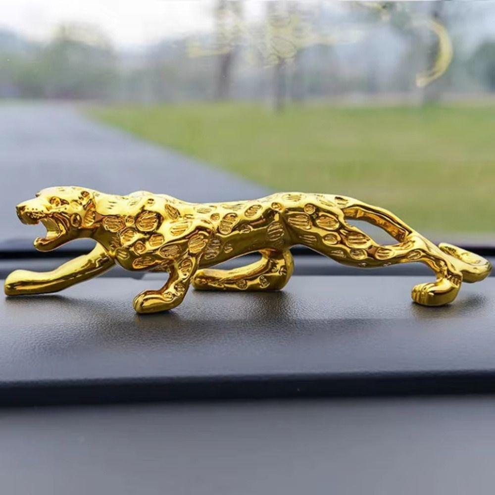 Lucky Animal Leopard Figurines Gold Brass Leopard Miniatures Vintage Cheetah Small Statue Tea Pet