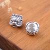 Sterling Silver S999 3D Lion Dance Spacer Beads for DIY Chinese Style Bracelets