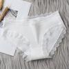 Mid-rise Briefs Thin Breathable Lace Decor Panties for Inner Wear