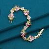 Зеленый цветочный дизайн, браслет с инкрустацией кубическим цирконием, женские украшения, рождественский подарок