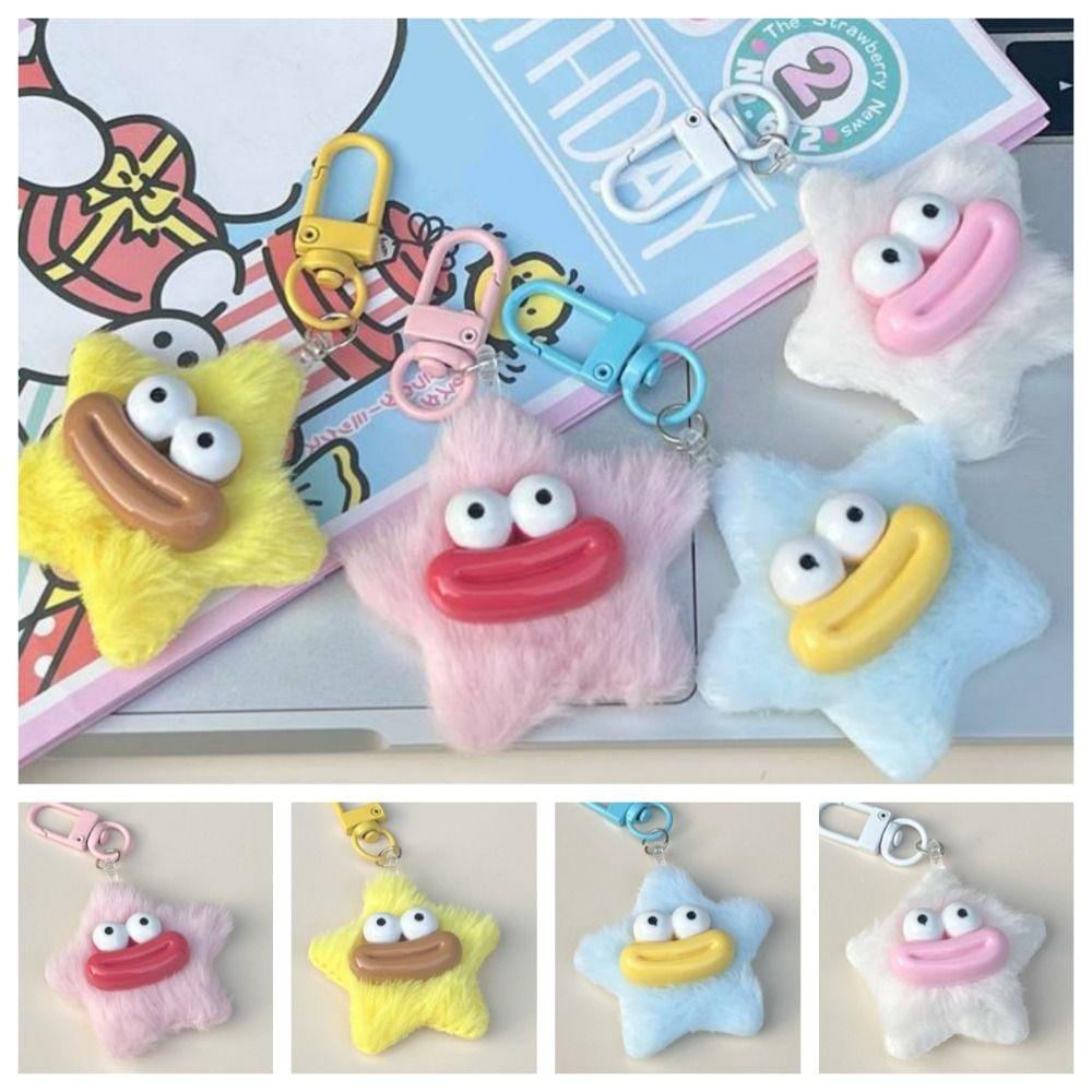 Мини Брелок для Ключей «Сосисочный Рот» Мультяшный Плюшевый Подвесок «Звезда» Модный Забавный Брелок «Звезда» Девочки