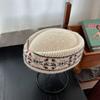 Шляпа-таблетка с узором Fair Isle во французском стиле Элегантная шляпа-федора Шерстяная цилиндровая шляпа Коктейльное мероприятие