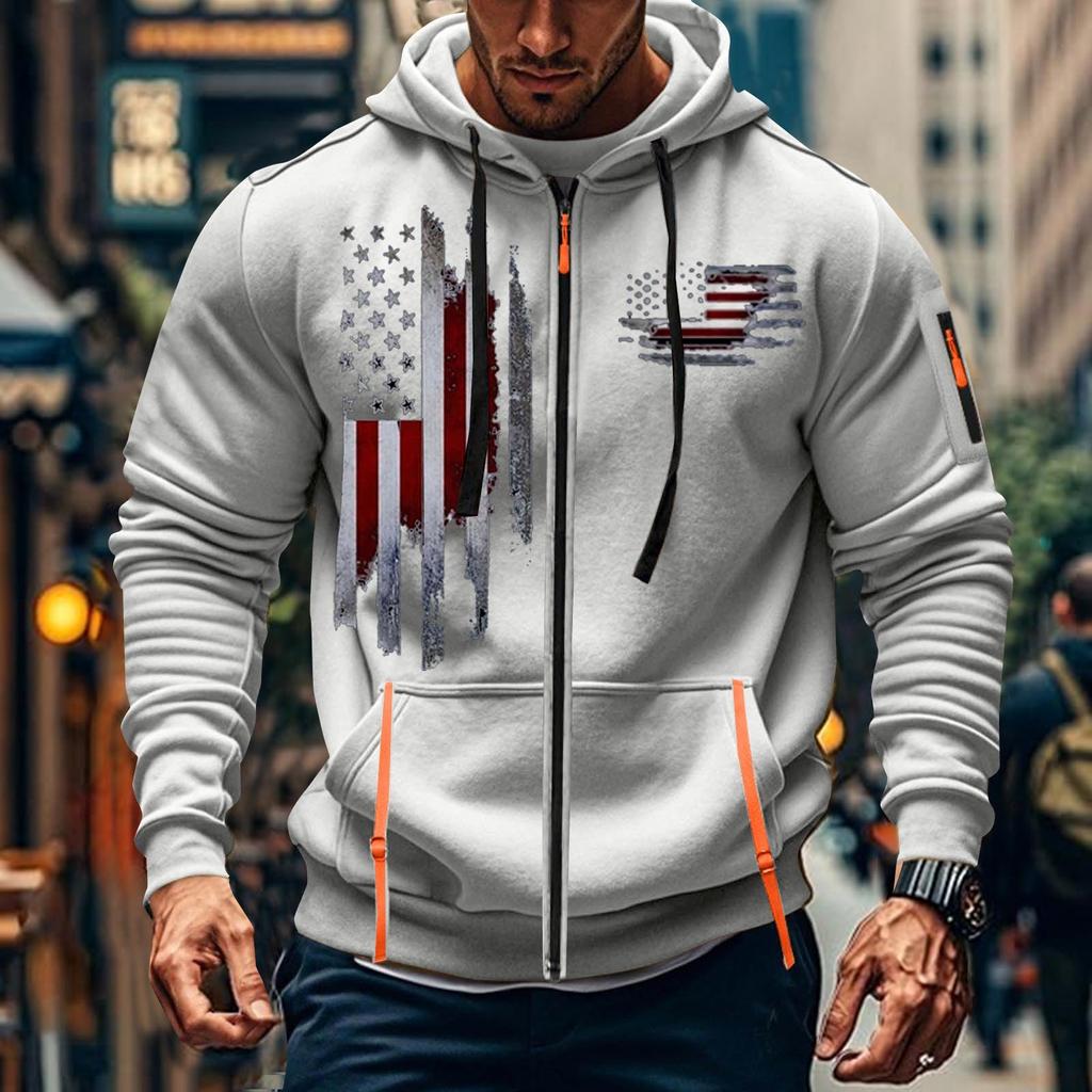 Мужская спортивная повседневная толстовка с капюшоном, кардиган с капюшоном на молнии, многокарманное пальто с капюшоном